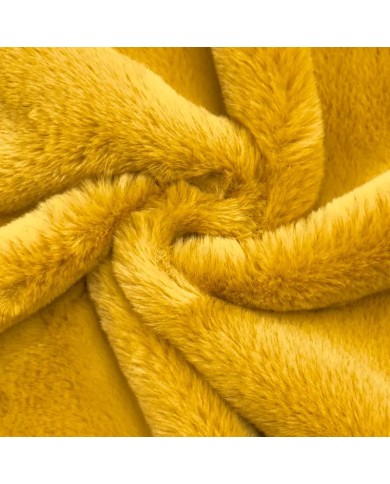 Tissu fausse fourrure polyester uni jaune