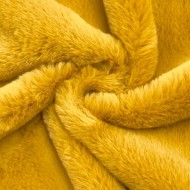 Tissu fausse fourrure polyester uni jaune