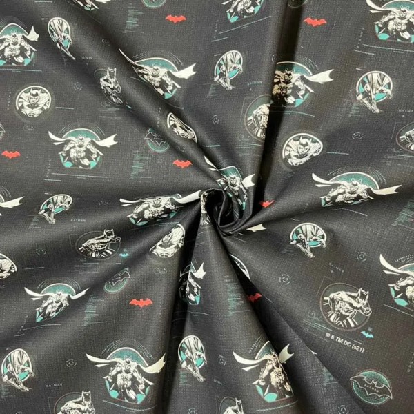 Tissu coton Batman noir Tissu coton Batman noir