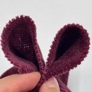 Tissu velours côtelé chenille polyester uni bordeaux