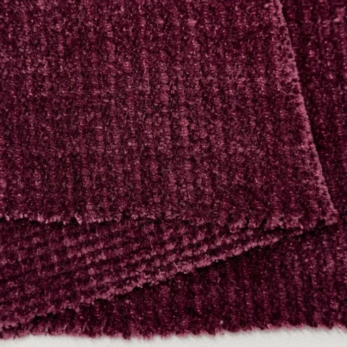 Tissu velours côtelé chenille polyester uni bordeaux