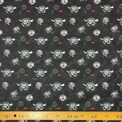 Tissu coton Batman noir Tissu coton Batman noir