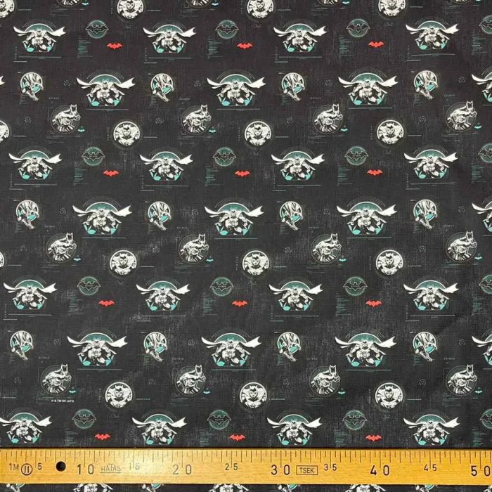 Tissu coton Batman noir