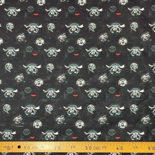 Tissu coton Batman noir Tissu coton Batman noir