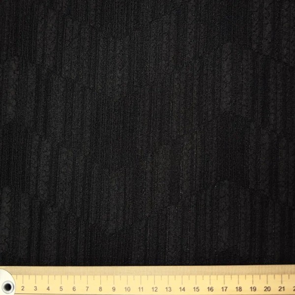 Tissu maille jacquard polyester élasthanne texturé géométrique noir Tissu maille jacquard polyester élasthanne texturé géométrique noir