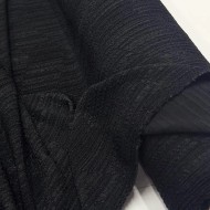Tissu maille jacquard polyester élasthanne texturé géométrique noir