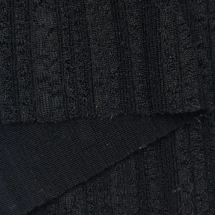 Tissu maille jacquard polyester élasthanne texturé géométrique noir