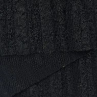 Tissu maille jacquard polyester élasthanne texturé géométrique noir
