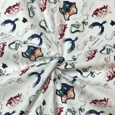 Tissu coton Harry Potter animaux Poudlard Tissu coton Harry Potter animaux Poudlard