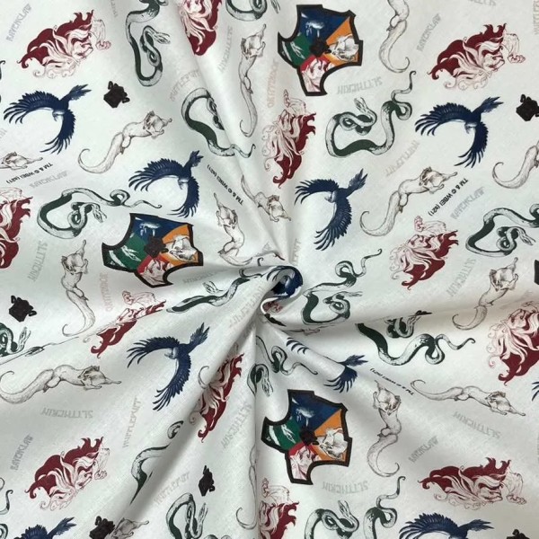 Tissu coton Harry Potter animaux Poudlard Tissu coton Harry Potter animaux Poudlard