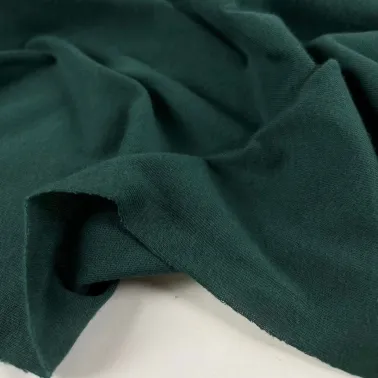 Tissu jersey coton vert sapin uni