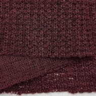 Tissu maille nid d'abeille polyester effet tricot uni bordeaux Tissu maille nid d'abeille polyester effet tricot uni bordeaux