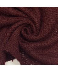 Tissu maille nid d'abeille polyester effet tricot uni bordeaux