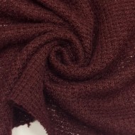 Tissu maille nid d'abeille polyester effet tricot uni bordeaux Tissu maille nid d'abeille polyester effet tricot uni bordeaux