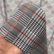 Tissu jersey polyester élasthanne prince-de-galles blanc noir rouge Tissu jersey polyester élasthanne prince-de-galles blanc noir rouge