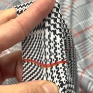 Tissu jersey polyester élasthanne prince-de-galles blanc noir rouge Tissu jersey polyester élasthanne prince-de-galles blanc noir rouge