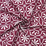 Tissu coton imprimé Chaya carmin