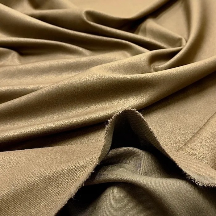 Tissu milano polyester viscose élasthanne effet satiné bronze