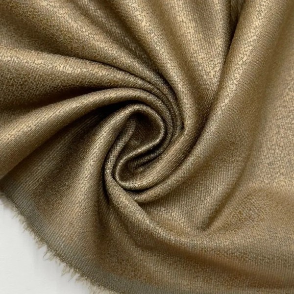 Tissu milano polyester viscose élasthanne effet satiné bronze Tissu milano polyester viscose élasthanne effet satiné bronze