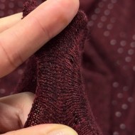 Tissu maile ajourée polyester lurex élasthanne bordeaux chiné