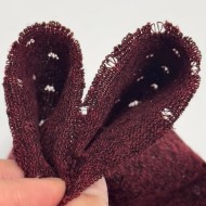 Tissu maile ajourée polyester lurex élasthanne bordeaux chiné