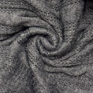 Tissu maille torsadée acrylique élasthanne gris
