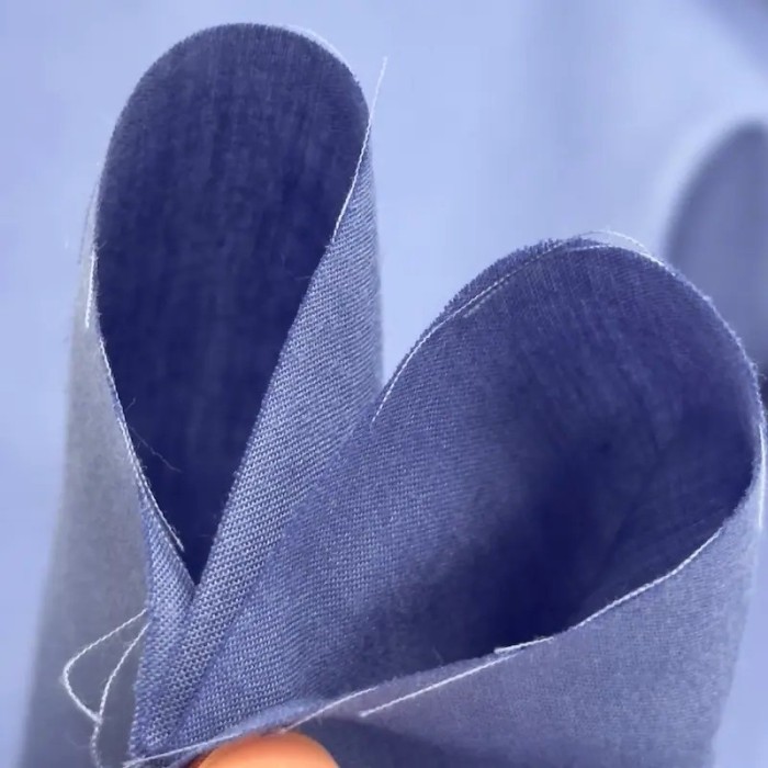 Tissu voile coton polyester uni pervenche