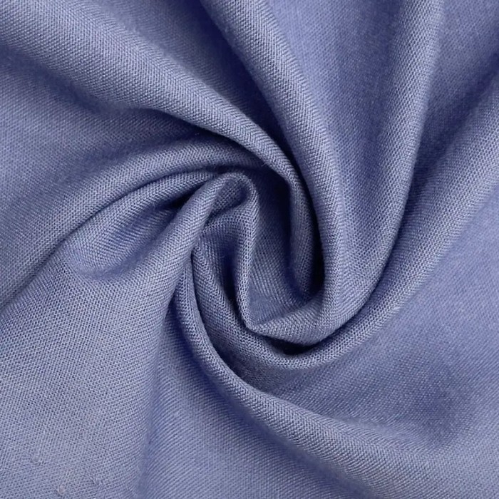 Tissu voile coton polyester uni pervenche