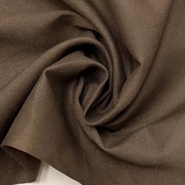 Tissu voile coton polyester uni marron Tissu voile coton polyester uni marron