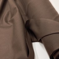 Tissu voile coton polyester uni marron