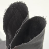 Tissu voile coton polyester uni gris foncé