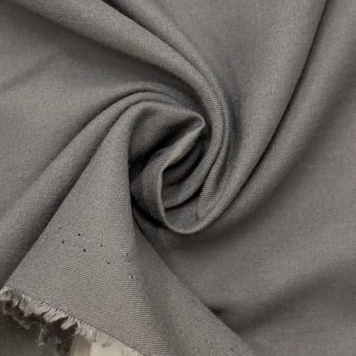 Tissu voile coton polyester uni gris foncé