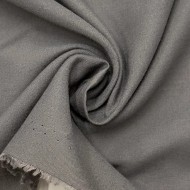 Tissu voile coton polyester uni gris foncé