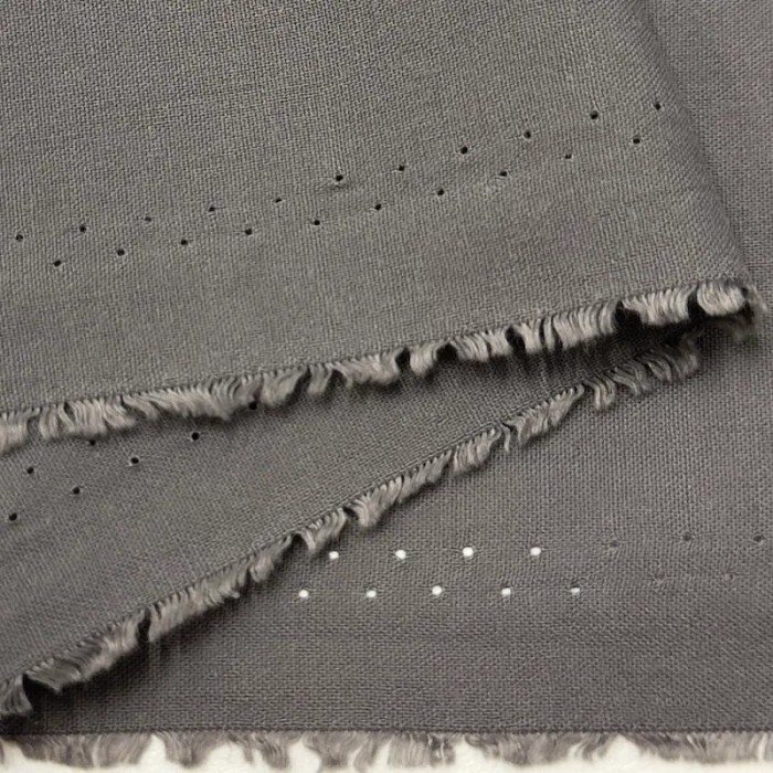 Tissu voile coton polyester uni gris foncé