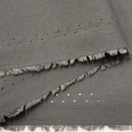 Tissu voile coton polyester uni gris foncé