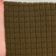 Tissu polyester relief à carreaux velouté kaki