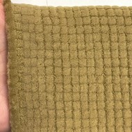 Tissu polyester relief à carreaux velouté camel