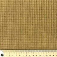 Tissu polyester relief à carreaux velouté camel