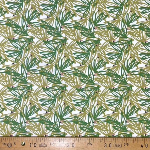 Tissu coton imprimé feuillage vert Tissu coton imprimé feuillage vert