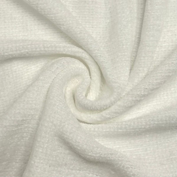 Tissu polyester effet velours uni blanc Tissu polyester effet velours uni blanc
