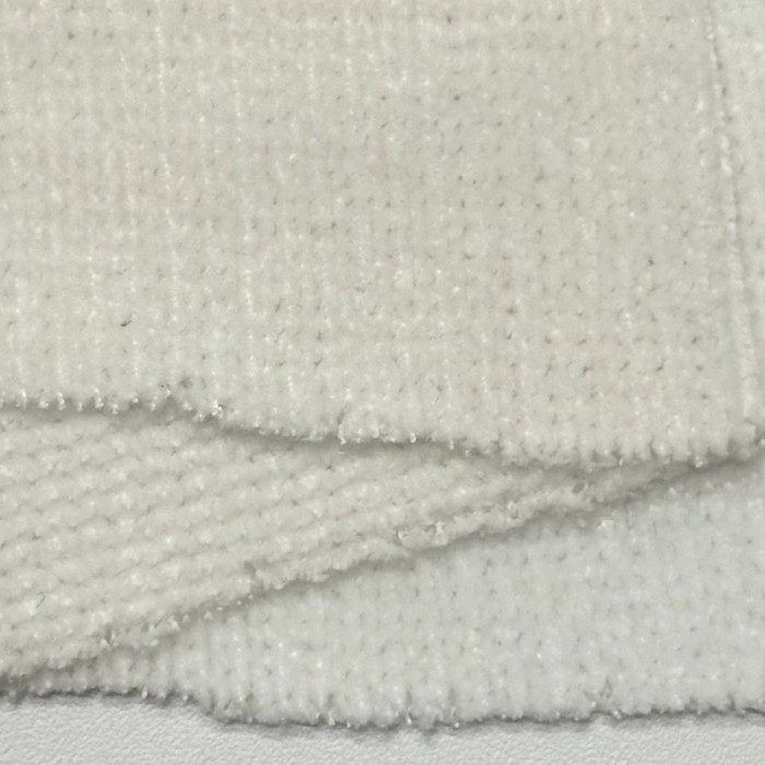 Tissu polyester effet velours uni blanc Tissu polyester effet velours uni blanc