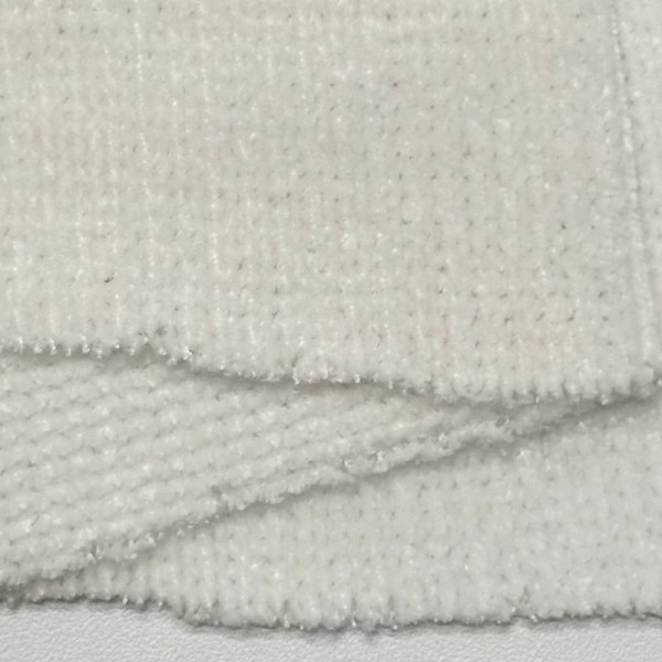 Tissu polyester effet velours uni blanc Tissu polyester effet velours uni blanc