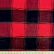 Tissu 100% coton écossais rouge vif noir Tissu 100% coton écossais rouge vif noir