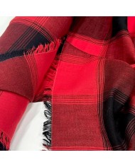 Tissu 100% coton écossais rouge vif noir Tissu 100% coton écossais rouge vif noir