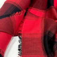 Tissu 100% coton écossais rouge vif noir Tissu 100% coton écossais rouge vif noir