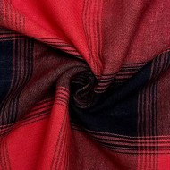 Tissu 100% coton écossais rouge vif noir Tissu 100% coton écossais rouge vif noir
