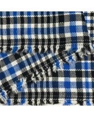 Tissu 100% viscose motif prince-de-galles bleu et noir Tissu 100% viscose motif prince-de-galles bleu et noir