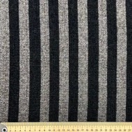 Tissu maille polyester effet chenille à rayures gris et noir Tissu maille polyester effet chenille à rayures gris et noir