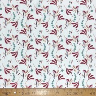 Tissu coton imprimé howell rouge mutli-couleur