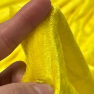 Tissu panne de velours polyester uni citron Tissu panne de velours polyester uni citron